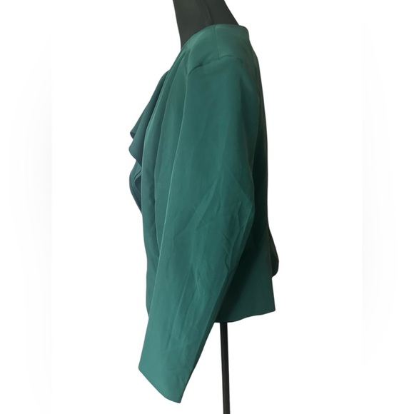 NWT IMAN Green Women's Cropped Jacket Blazer with Gold Zipper - Picture 4 of 6